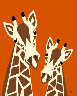 Geometric giraffe art