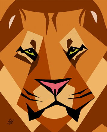 GeometricStyle Lion Portrait