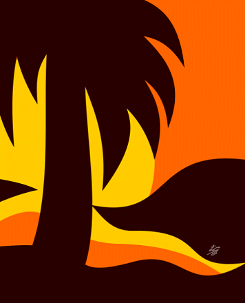 Palm Tree Silhouette In Sunset