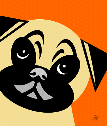 Stylized pug portrait
