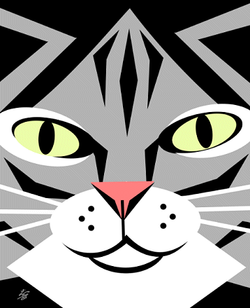Stylized Gray Tabby Cat Picture